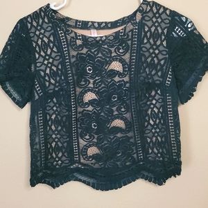 Lacey, green crop top